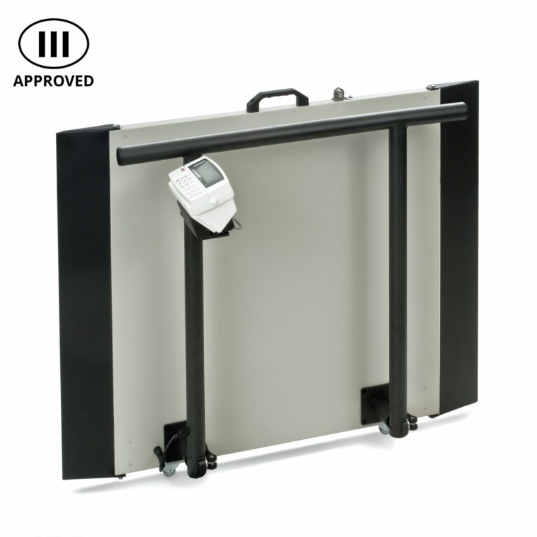 Approved wheelchair scale with handrail | ADE M500020-03 folded