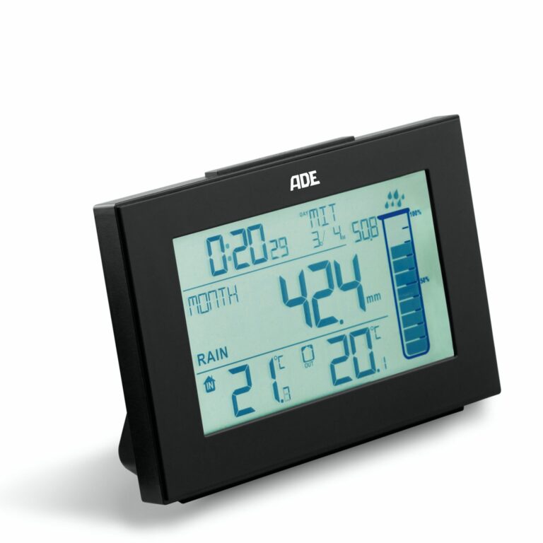 Weather station with radio-controlled rain gauge | ADE WS1907 base station
