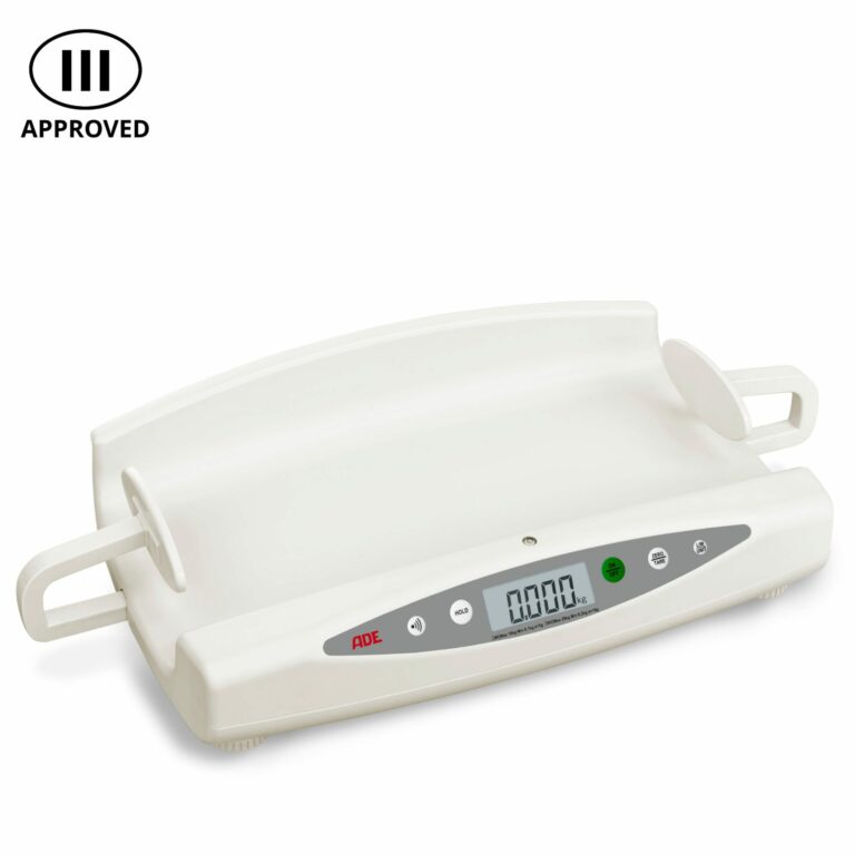 Approved baby weighing scale with length measure | 20 kg capacity | ADE M118000-01 diagonal