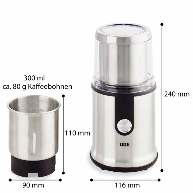 Elektrische Gewürz- und Kaffeemühle | ADE KA1805 Maße