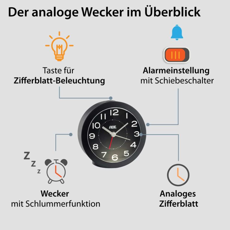 Analoger Wecker | ADE CK1820 - Wecker im Überblick