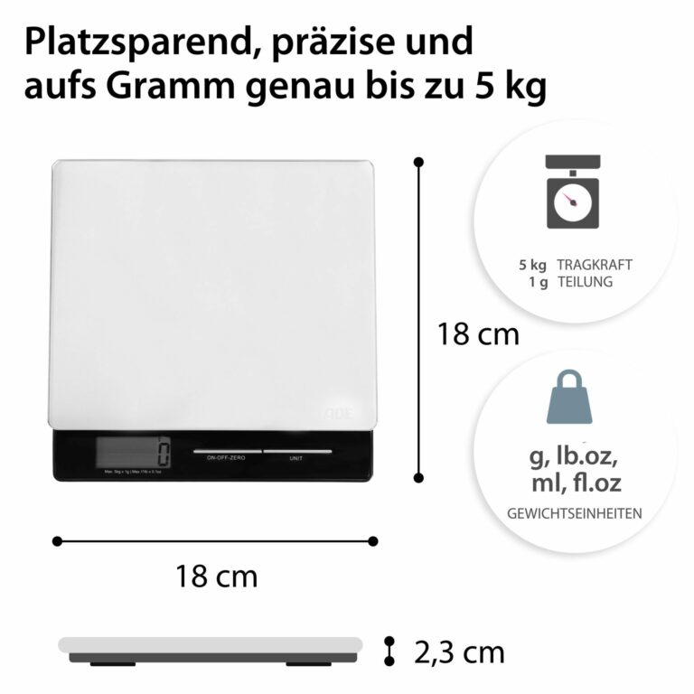 Digitale Küchenwaage | ADE KE1215 Franzi - Tragkraft & Einheiten