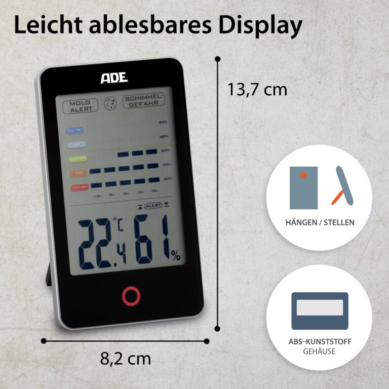 Thermo-/Hygrometer | ADE WS 1700 und WS 1701 - leicht ablesbares Display