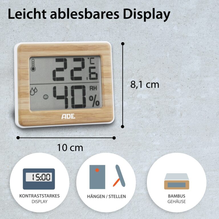 Thermo-/Hygrometer | ADE WS 1702 - leicht ablesbares Display