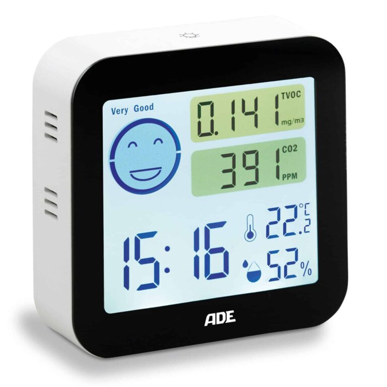 Air quality monitor with thermo-/hygrometer | ADE WS 1908 lighting