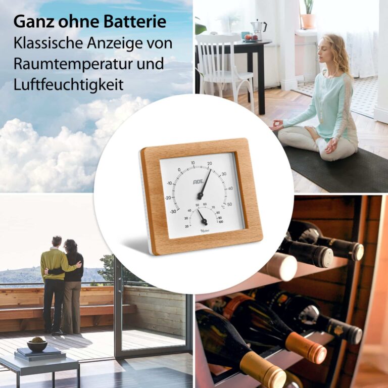 Analoges Thermo-/Hygrometer | ADE WS 2000 - Ganz ohne Batterien