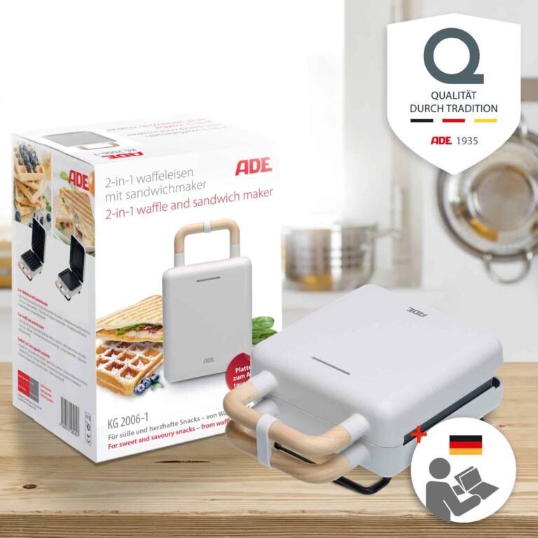 2-in-1 Waffeleisen mit Sandwichmaker | ADE KG2006-1 bis 2006-3 - Verpackung