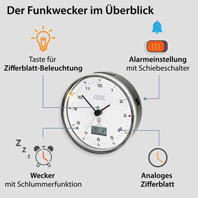 Funkwecker | ADE CK2022 - Funktionen