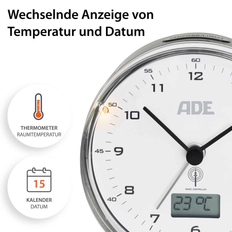 Funkwecker | ADE CK2022 - Temperatur & Datum