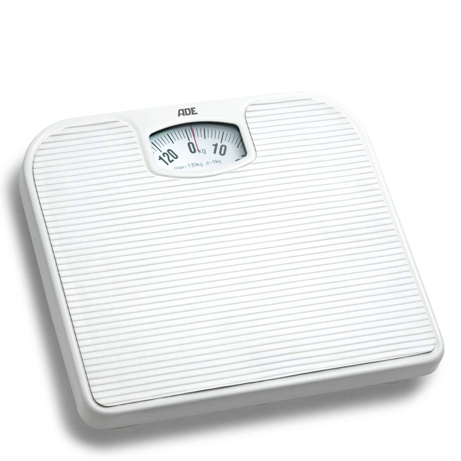 Classic Retró Design,Sturdy structure White. Precise up to 120kg ADE BM707 Mechanical Bodyweight Scale ABS Plastic and stainless steel 
