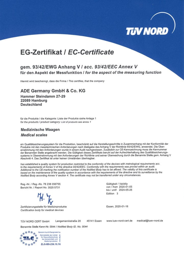 Zertifikat EG93/42