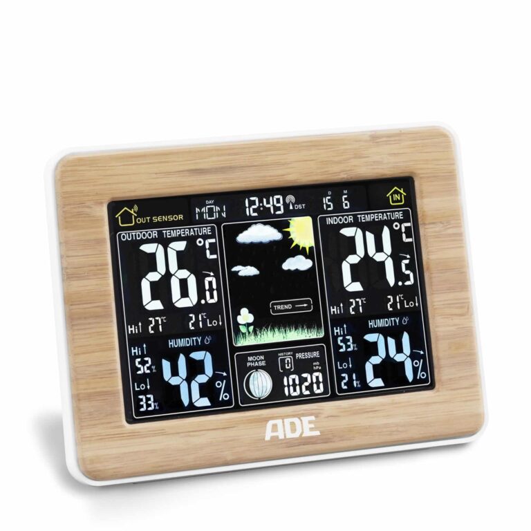 Weather station with interchangeable frame and wireless outdoor sensor | ADE WS1914