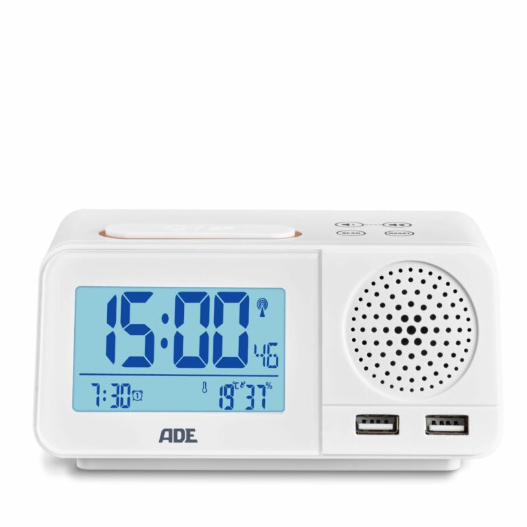 Radio-controlled alarm clock with Bluetooth-Speaker | ADE CK1708 frontal