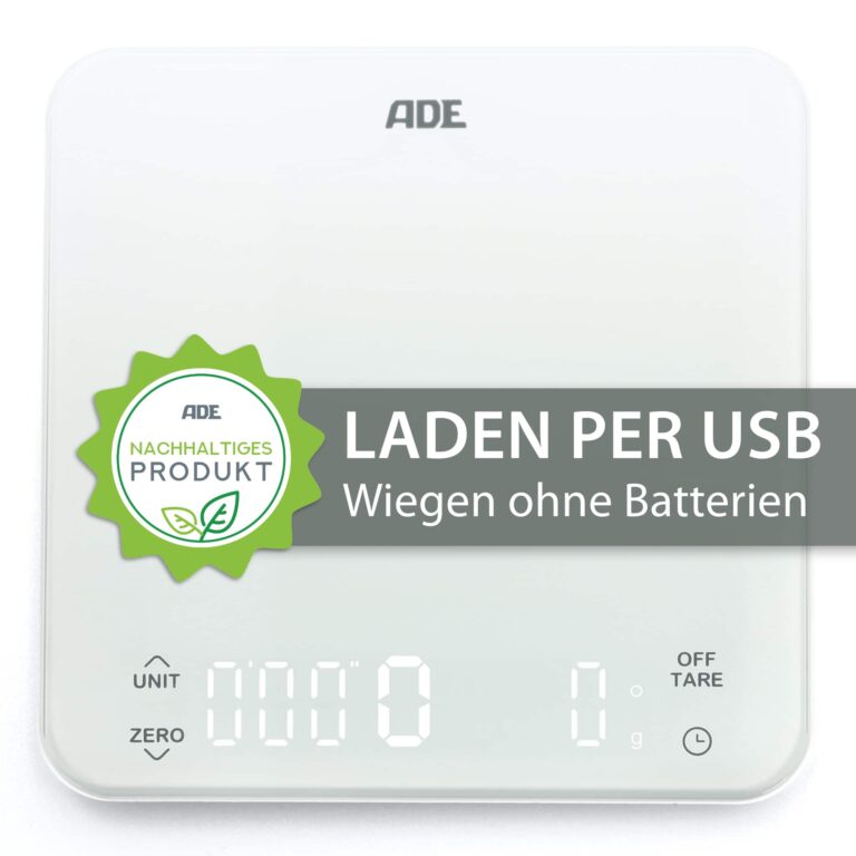 Digitale Küchenwaage mit Timer | ADE KE 2100 Nuria - Laden per USB