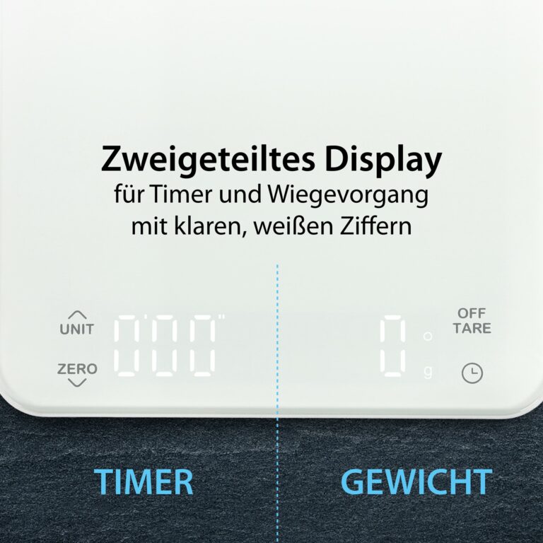 Digitale Küchenwaage mit Timer | ADE KE 2100 Nuria - zweiteiliges Display