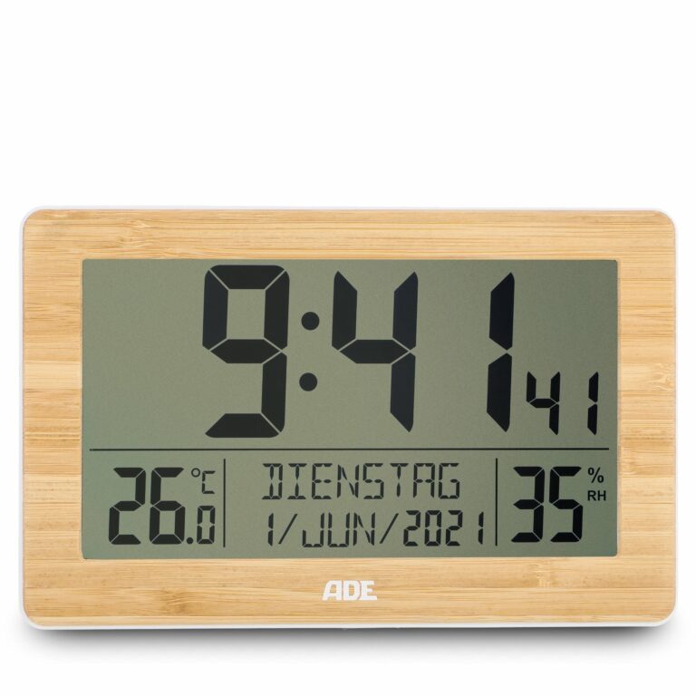 XL-Funkuhr mit Dual-Alarm und Thermo- / Hygrometer | ADE CK2113 - frontal